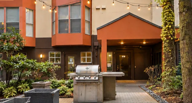 Courtyard with resident grill.